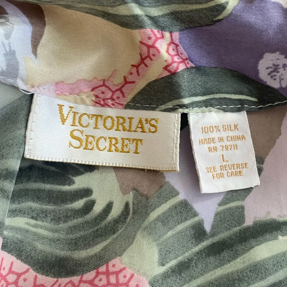 Silk Victoria’s Secret 90s Gold Label Floral Print Corset Vintage Slip Dress L - Picture 3 of 7